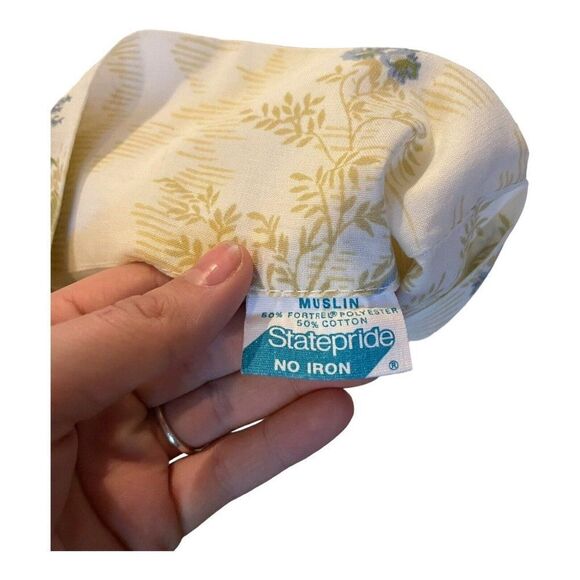 Pair Blue Floral Statepride Muslin No Iron Standard Floral Pillowcases Vintage - Picture 5 of 6